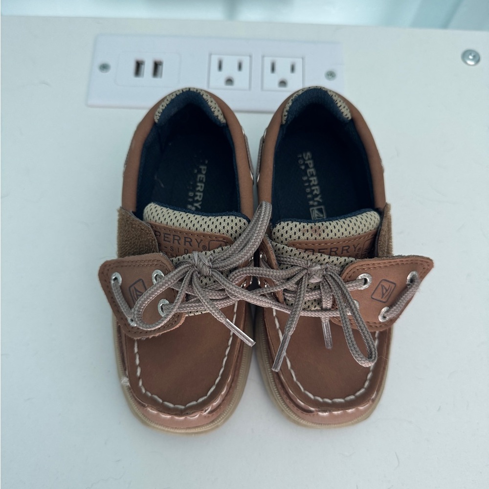 Sperry Kids Tan Moccasins